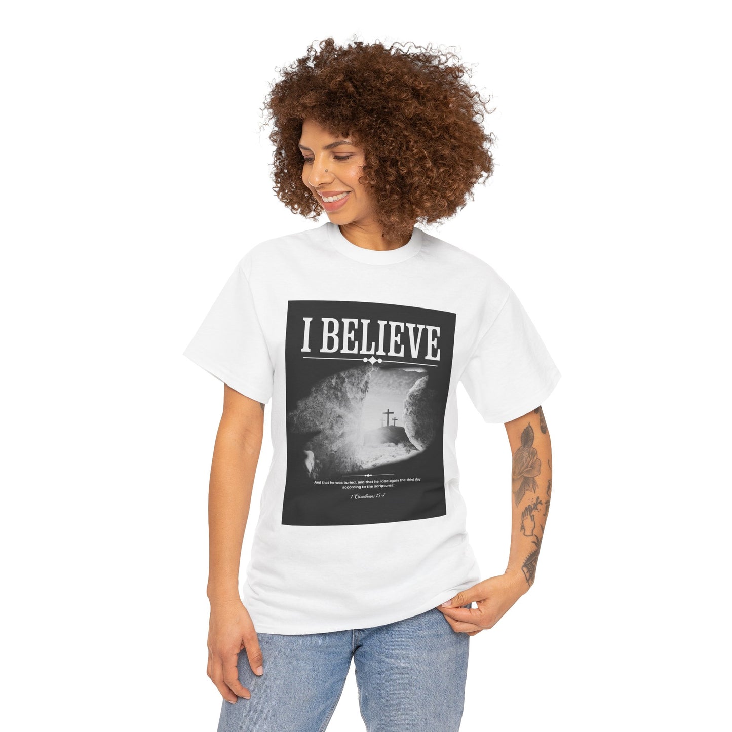 I BELIEVE T Shirt. The real meaning of Easter in a simple, yet profound graphic.