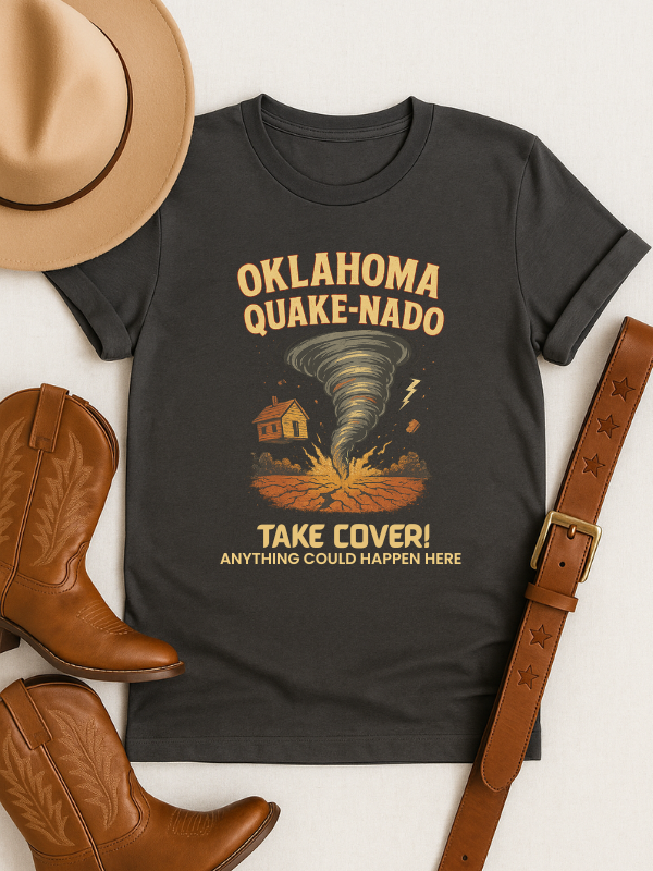 Oklahoma Quake-Nado is here! T-Shirt for the Oklahoma experience