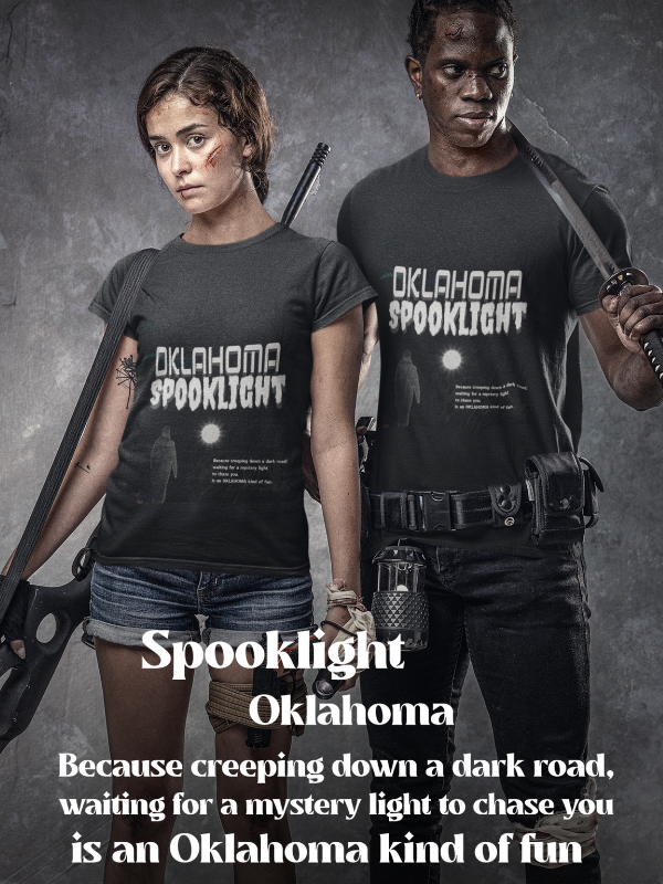 Oklahoma - Weird and Wonderful. Spooklight T-Shirt to celebrate our legendary phenomenon.