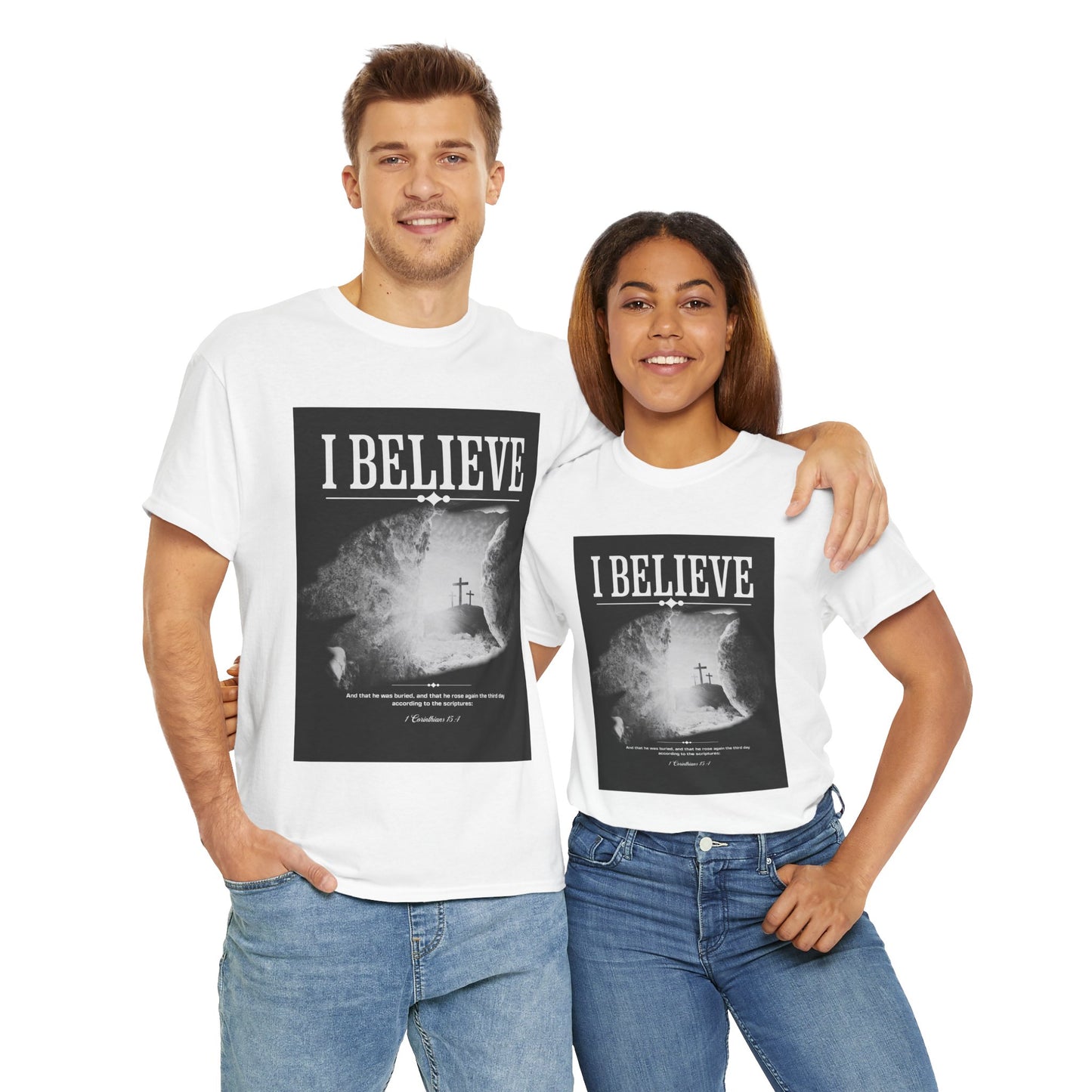 I BELIEVE T Shirt. The real meaning of Easter in a simple, yet profound graphic.