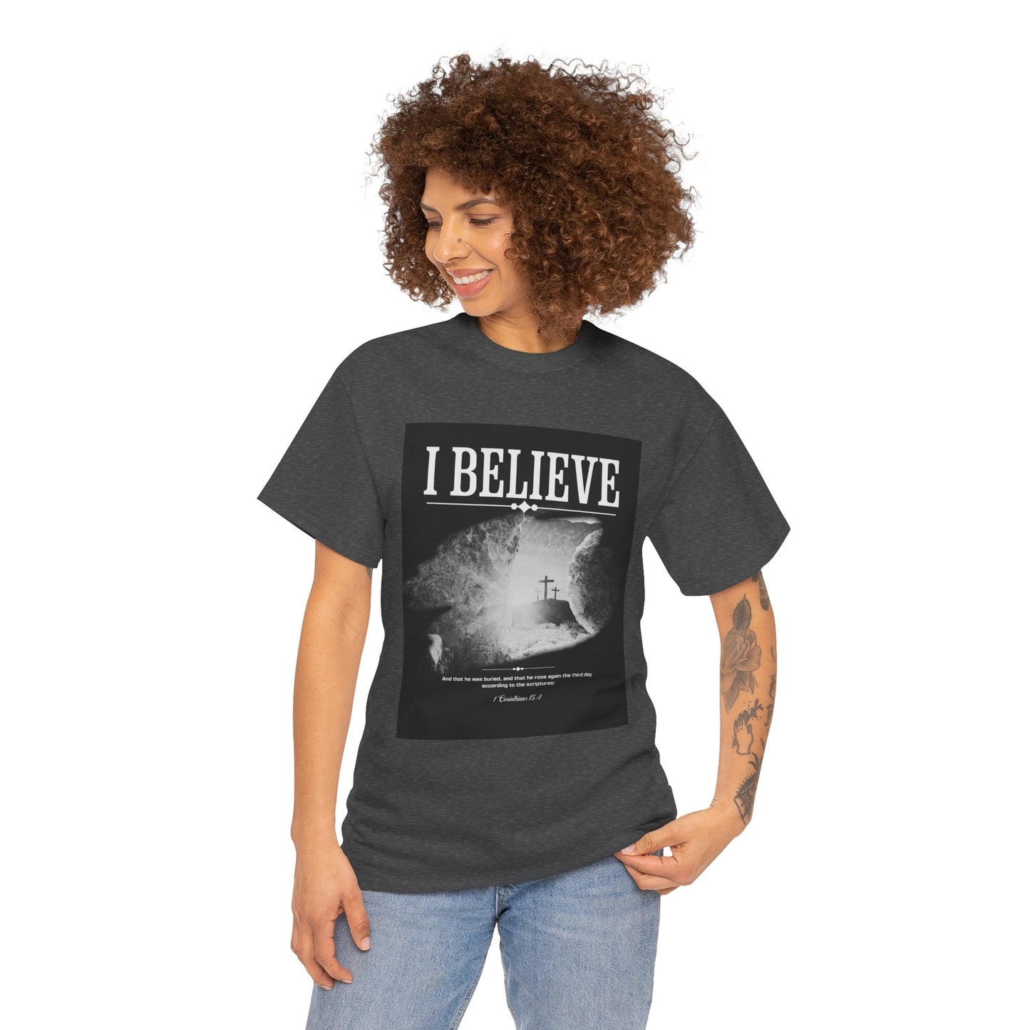 I BELIEVE T Shirt. The real meaning of Easter in a simple, yet profound graphic.