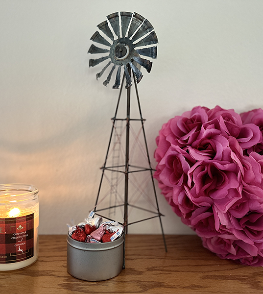 Valentines Handmade Desktop Windmill with Water Tank