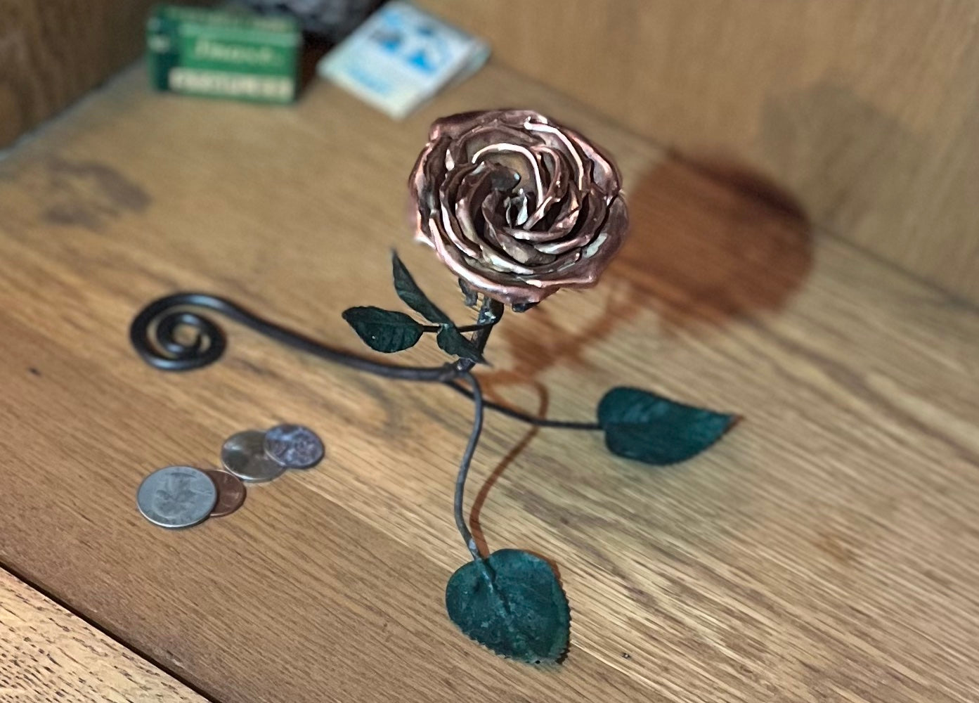 Copper Rose Sculpture