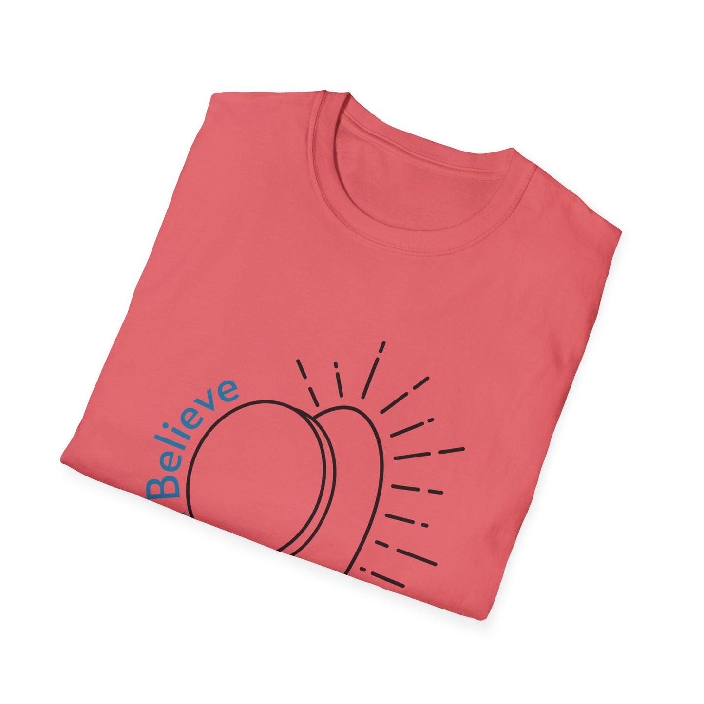 He HAS RISEN!  T-Shirt.  The Easter message in one simple graphic.  Two colors white and Coral Silk