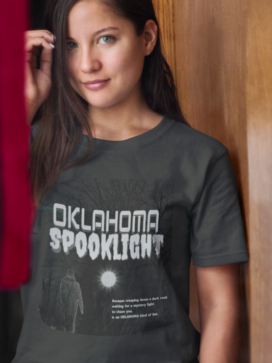 Oklahoma - Weird and Wonderful.  Spooklight T-Shirt to celebrate our legendary phenomenon.