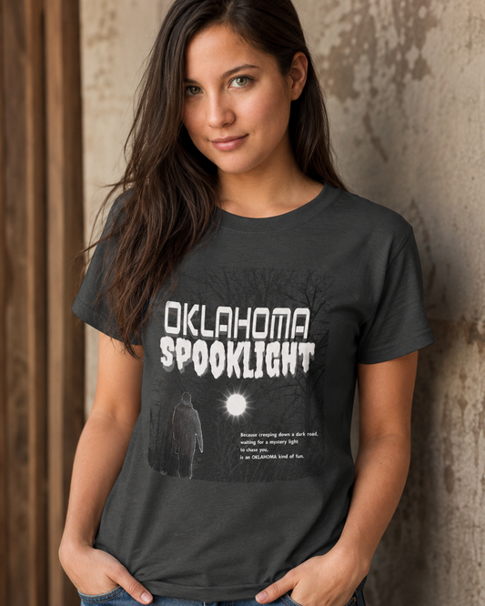 Oklahoma - Weird and Wonderful.  Spooklight T-Shirt to celebrate our legendary phenomenon.