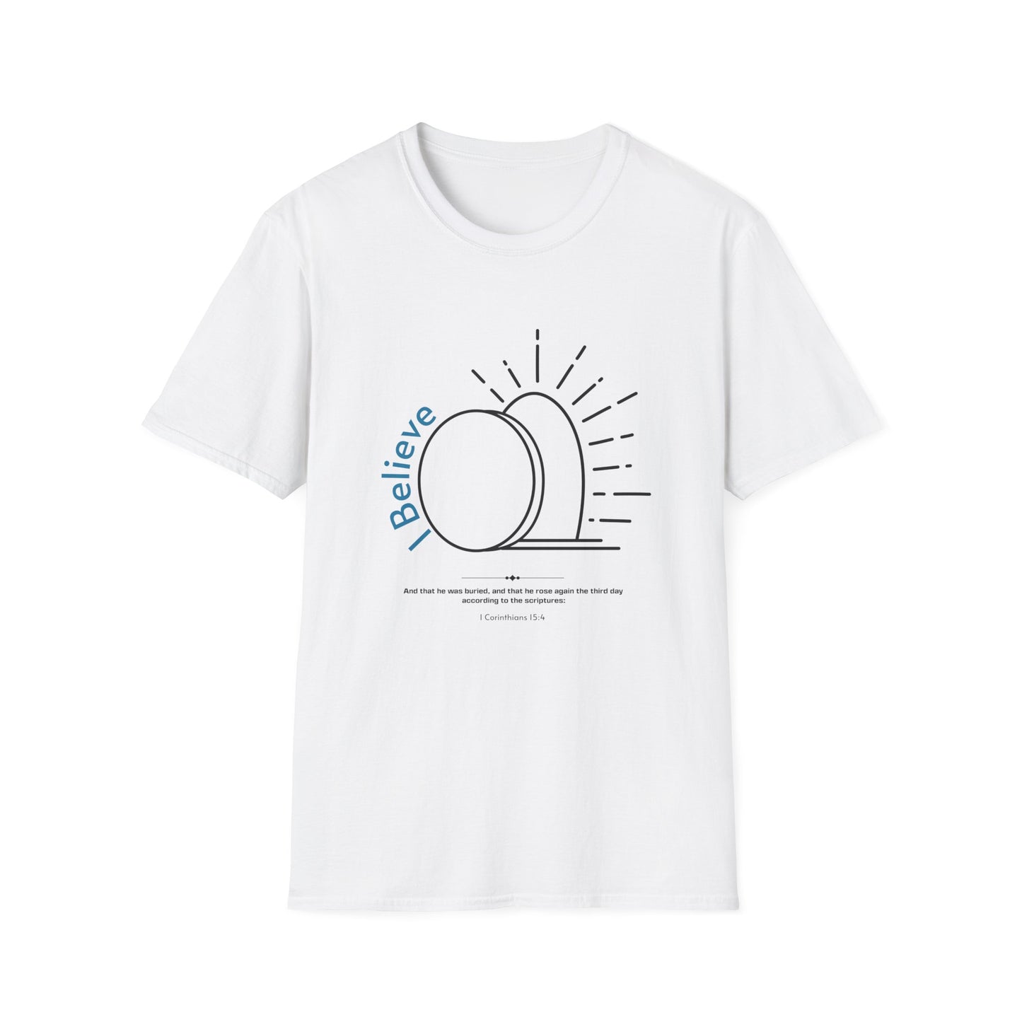 He HAS RISEN!  T-Shirt.  The Easter message in one simple graphic.  Two colors white and Coral Silk