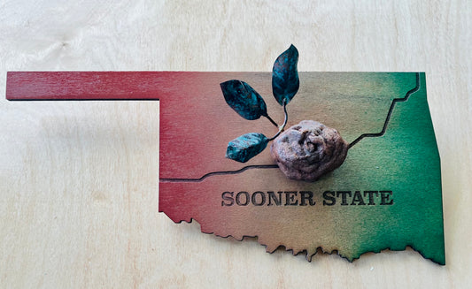 Oklahoma Rose Rock Plaque