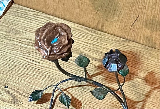 Oklahoma Rose Rock and Bud Sculpture