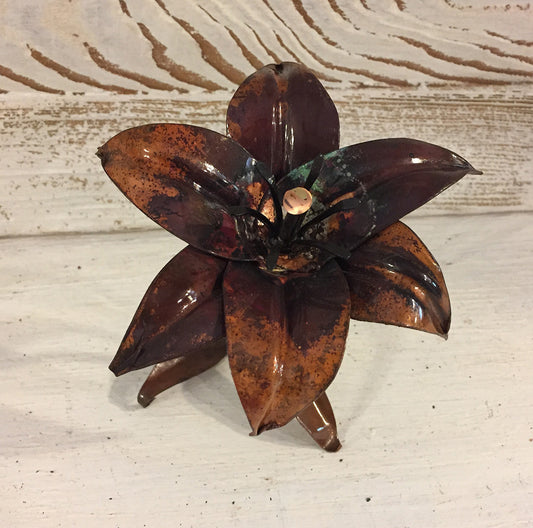 Glowing Little Lily - Copper Metal Art