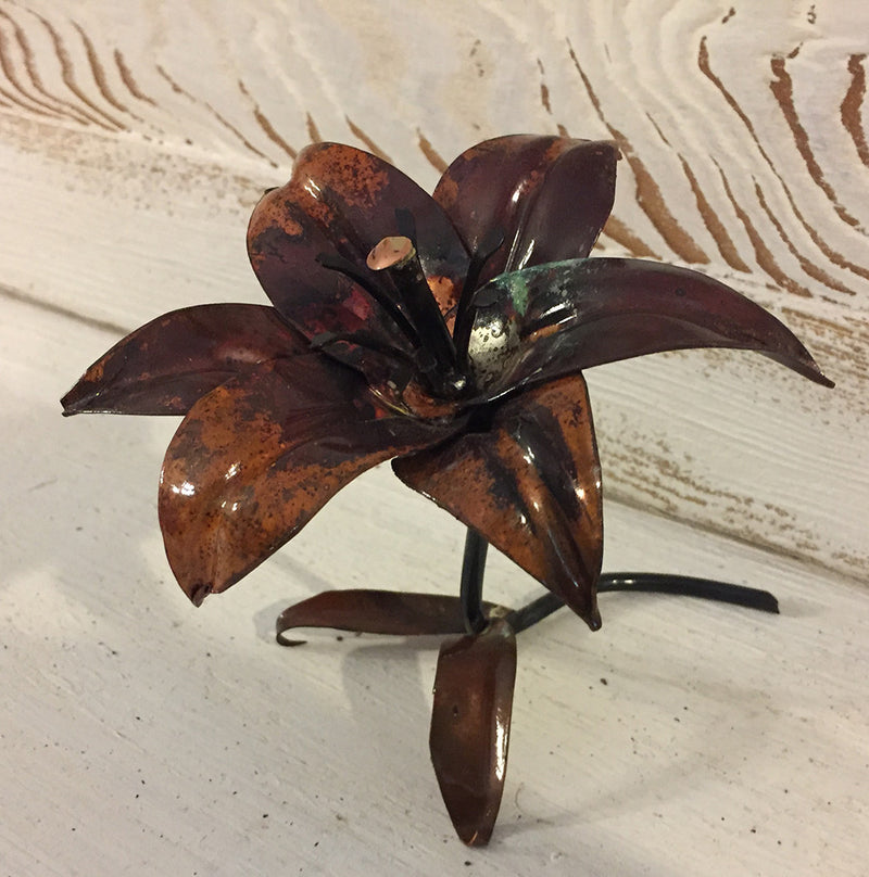 Glowing Little Lily - Copper Metal Art