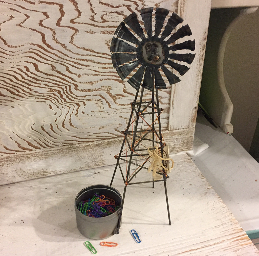 Handmade Desktop Windmill with Water Tank